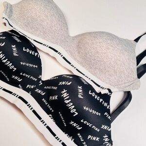 2 Victoria’s Secret pink  Wireless Bras 34D